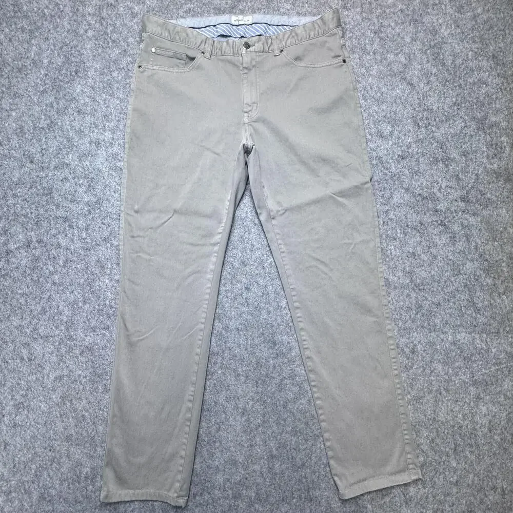 Peter Millar Chino Pants Mens 36x29 Gray Twill Straight Leg Casual 5 Pocket